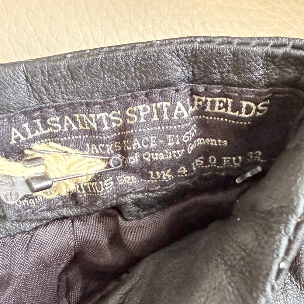 All Saints Biker 100% leather edgy skirt mini New with tags US 0